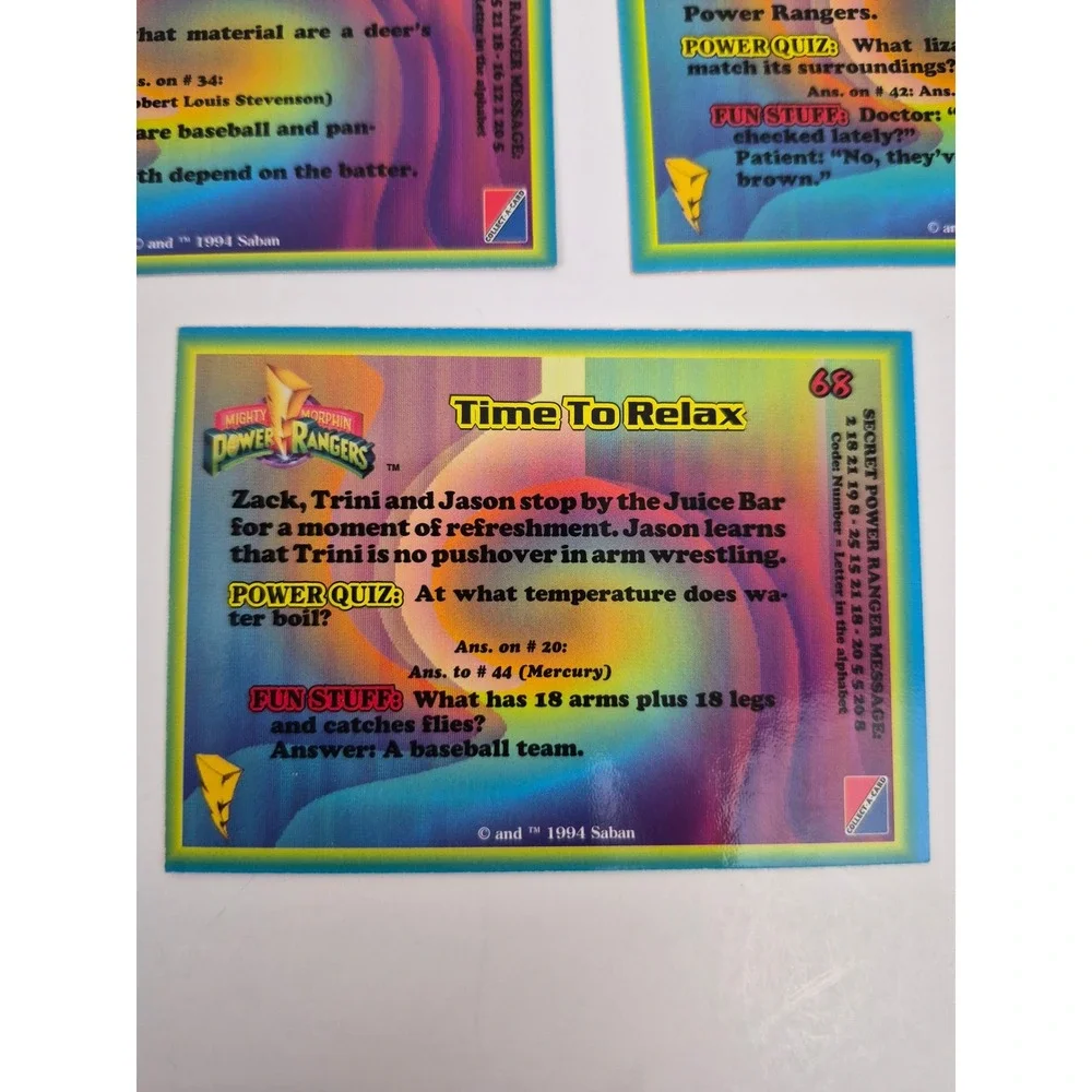 1994 Mighty Morphin Power Rangers Trading Cards Jason Red Ranger  Collect-A-Card